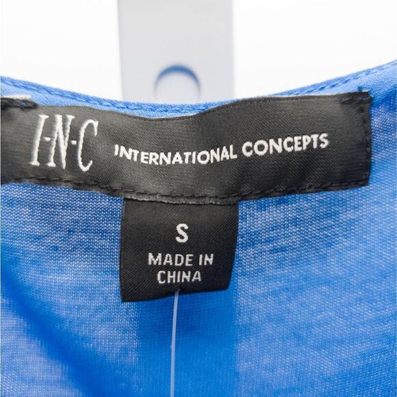 INC Draped-Hem Top Caribe Blue S - Picture 4 of 6